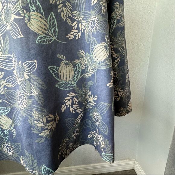 Naturals D & Co Open Front Cardigan Floral Faux Suede QVC SZ M - Picture 9 of 13